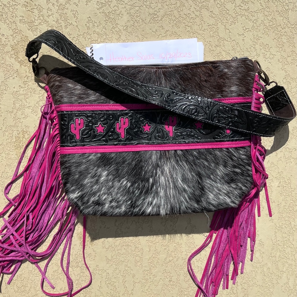 Dancing Cactus Designs Cowhide Purse